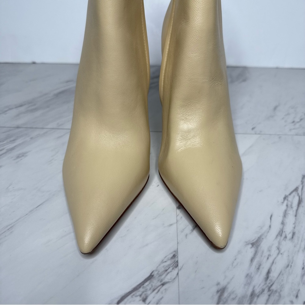 Sam Edelman Ella Pointy Toe Eggshell Leather Bootie 8 1/2 M - Picture 12 of 16